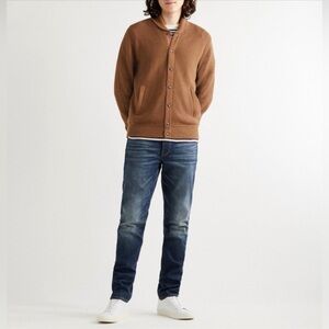 Rag & bone cardiff shawl-collar cotton and merino wool-blend cardigan